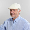Cream Linen Flat Cap