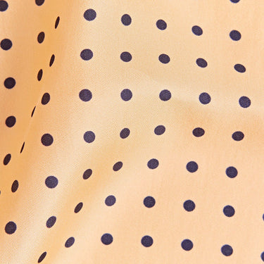 Cream & Navy Medium Spot Silk Pocket Square