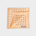 Cream & Navy Medium Spot Silk Pocket Square