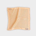 Cream & Navy Medium Spot Silk Pocket Square