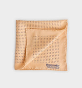 Cream & Navy Small Spot Silk Pocket Square