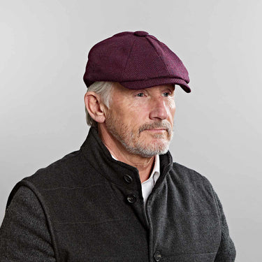 Damson Wine Twill Wool Gatsby Cap