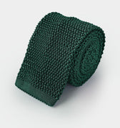 Dark Green Knitted Silk Tie