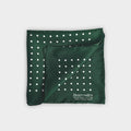 Dark Green & White Medium Spot Silk Pocket Square