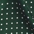 Dark Green & White Medium Spot Silk Pocket Square