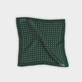 Dark Green & White Medium Spot Silk Pocket Square