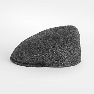 Dark Grey Plain Weave 100% Wool Made In England Flat Cap