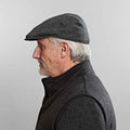 Dark Grey Plain Weave Wool Flat Cap