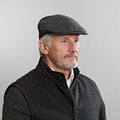 Dark Grey Plain Weave Wool Flat Cap