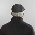 Dark Grey Plain Weave Wool Flat Cap