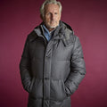 Dark Grey Wool & Silk Blend Mante Coat