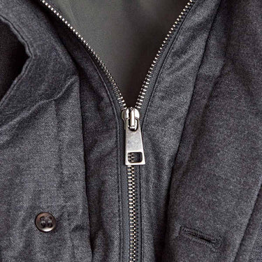 Dark Grey Wool & Silk Blend Mante Coat