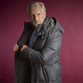 Dark Grey Wool & Silk Blend Mante Coat