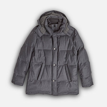 Dark Grey Wool & Silk Blend Mante Coat