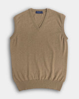 Dark Natural V - Neck Cashmere Slipover