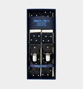 Dark Navy & White Spot Silk Barathea Braces