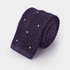 Deep Purple & White Spot Knitted Silk Tie
