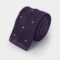 Deep Purple & White Spot Knitted Silk Tie