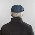 Denim Blue Plain Weave Wool Flat Cap