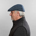 Denim Blue Plain Weave Wool Flat Cap
