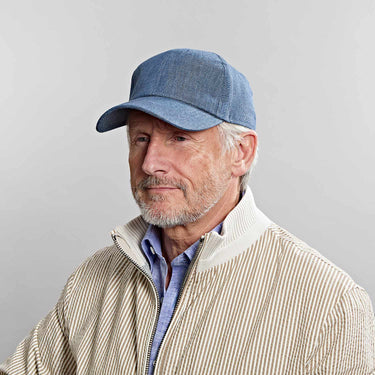 Denim Hopsack Linen Baseball Cap
