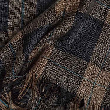 Earthy Tones Large Check Silk & Cashmere Scarf