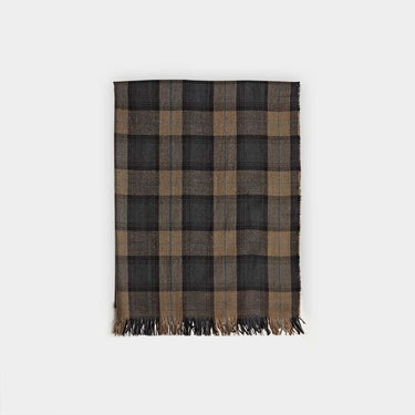 Earthy Tones Large Check Silk & Cashmere Scarf