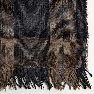 Earthy Tones Large Check Silk & Cashmere Scarf