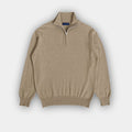 Ecru Zip Neck Cashmere Sweater