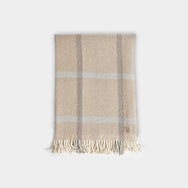 Fawn Pane Check Cashmere Shawl