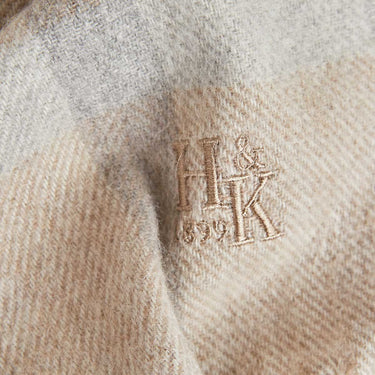 Fawn Pane Check Cashmere Shawl