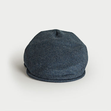 Flint Blue Wool Twill Flat Cap