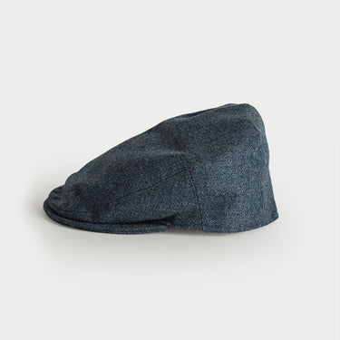 Flint Blue Wool Twill Flat Cap