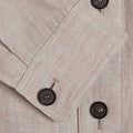 Freisa Tan Linen & Suede Overshirt