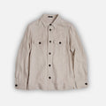 Freisa Tan Linen & Suede Overshirt