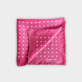 Fuchsia & White Medium Spot Silk Pocket Square