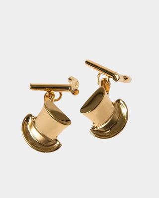 Gold Plated Top Hat & Cane Cufflinks