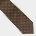 Green Blossom Motif Silk Tie