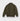 Green Cashmere Baseball Cardigan with Brown Trim