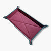 Green Leather & Burgundy Suede Large Travel Tray