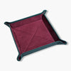 Green Leather & Burgundy Suede Small Travel Tray