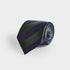 Green & Navy Block Stripe Silk Tie
