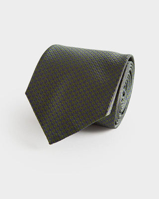 Green & Navy Houndstooth Silk Tie