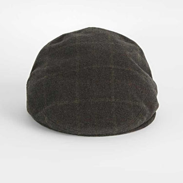 Green, Orange & Cream Check Loden Wool Flat Cap