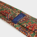 Green Paisley Motif Printed Silk Tie