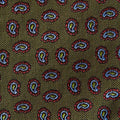 Green Silk Tie With Small Bean Motif