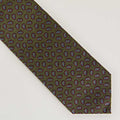 Green Silk Tie With Small Bean Motif