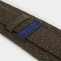 Green Silk Tie With Small Bean Motif