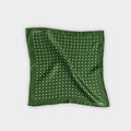 Green & White Medium Spot Silk Pocket Square