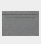 Grey Calf Leather Double Sided Card Holder
